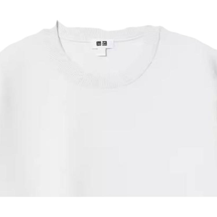 Uniqlo Однотонный свободный пуловер с длинным рукавом, вязаный свитер, унисекс, 453754-01