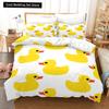 Yellow Duck Bedding Set Single Twin Full Queen King Size Little Duck Bed Set Aldult Kid Bedroom Duvetcover Sets 3D Print 015