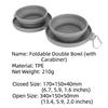 Grey Portable Dog Feeding Bowl Double Cavity Pet Travel Feeder Bowl  Household Feeding