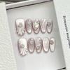 10PCS Sweet Pink Fake Nails with Cat Eyes Charming Comfortable to Wear Manicure Nails for Manicure Lovers and Beauty Bloggers