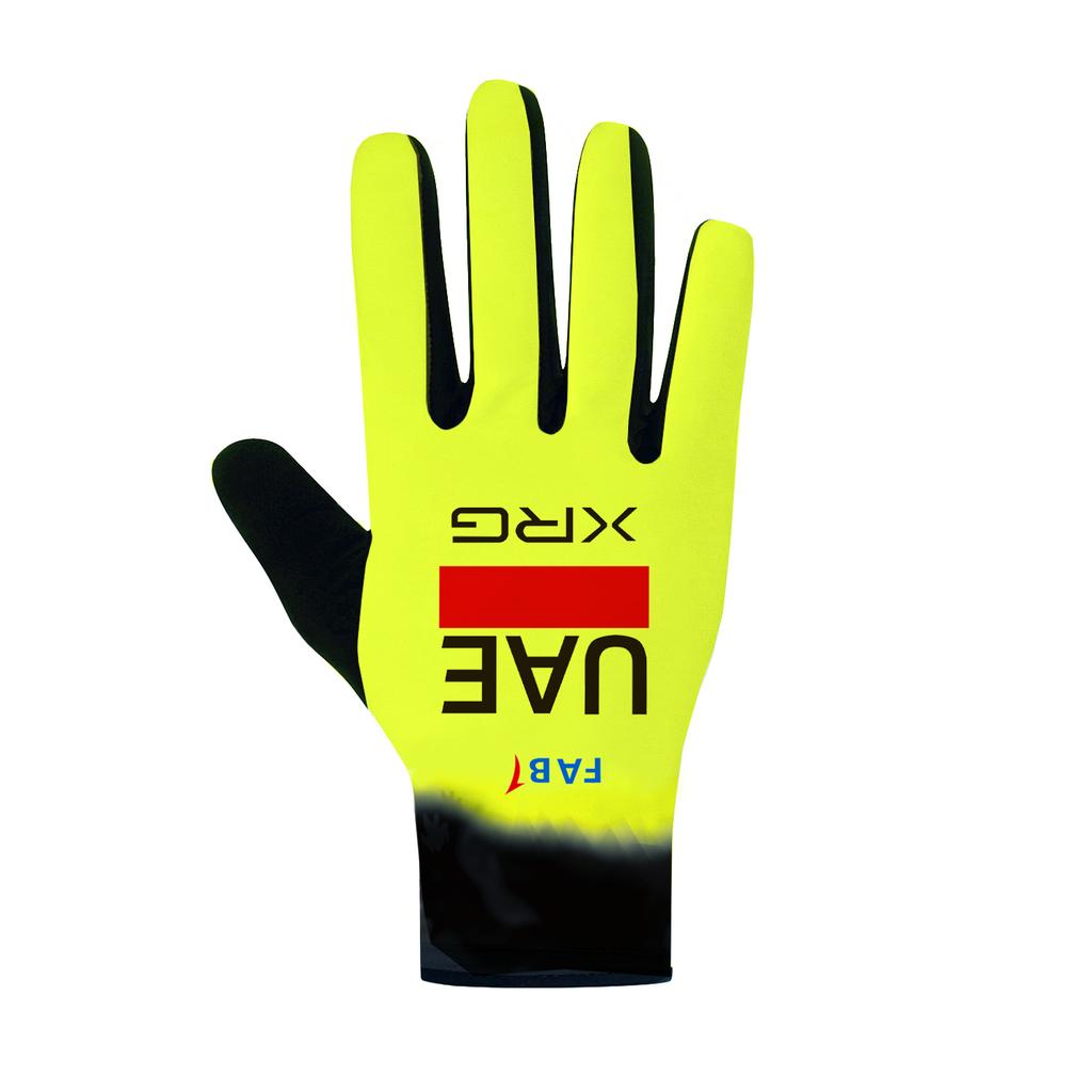 Fluor Yellow 2026 UAE Sports Cycling Gloves Full Finger Men Road Bike Gloves Running Fitness Warmth Gym Riding Bicycle Gloves