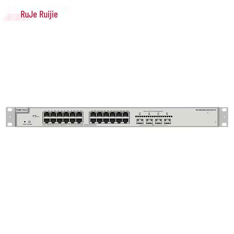 Управляемый коммутатор Ruijie RG-NBS3200-24GT4XS-P-E, 24 порта Gigabit PoE+, с поддержкой E