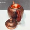 Ручная работа, Маленький винтажный кофейник из чистой меди, Чайник для кипячения воды и заваривания кофе, 200 мл, Посуда с молотковой текстурой