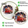 Seasonal Wall Stickers Christmas Santa Claus Stickers, Retro Peel And Stick Red Pickup Truck & Decals with Festive Living Room 3D Breaking Effect,