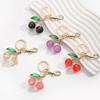 Elegant Cherry Charm Bag Pendant Fruit Shape Key Ring Portable Bag Decoration Fashionable Handbag Charm Accessories