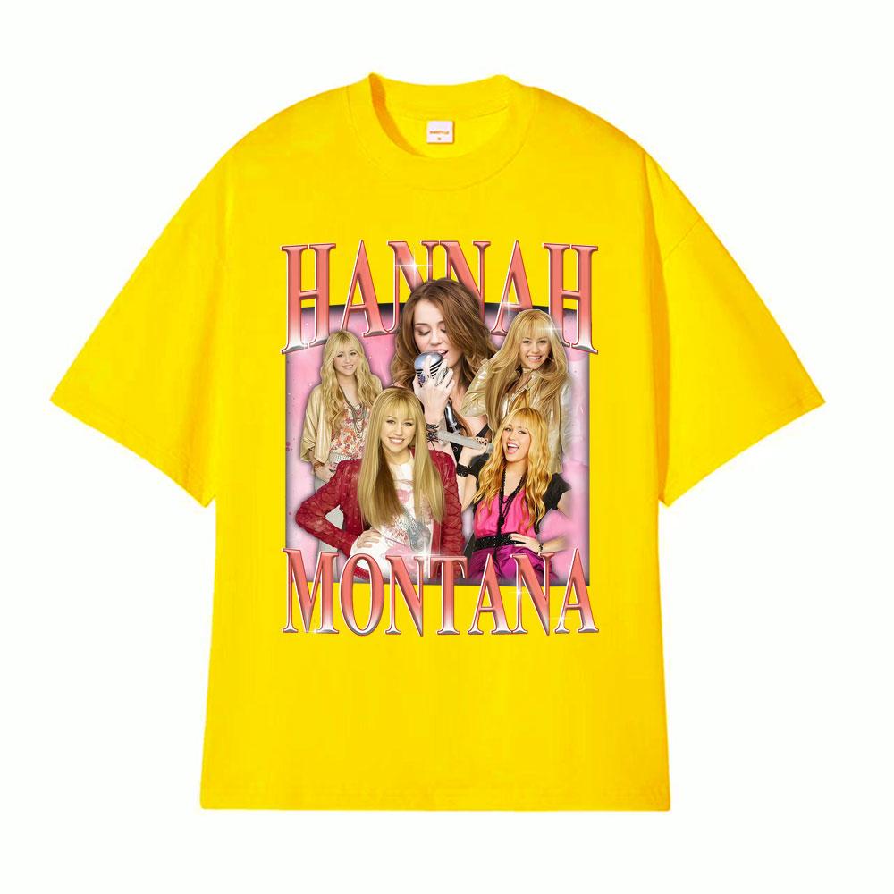 Hannah Montana Vintage 90s Graphic Tshirt Men Womens Clothing Aesthetic High Street T Shirts 100 Cotton Short Sleeve Tshirts