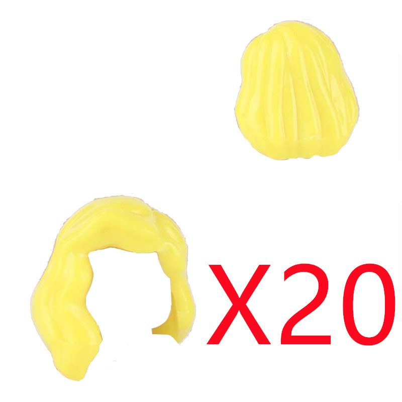 MOC Городские строительные блоки Части тела фигурок Креативные аксессуары Длинные волосы Коричневые Черные Золотые Мини-кирпичики Совместимая игрушка Подарок k030