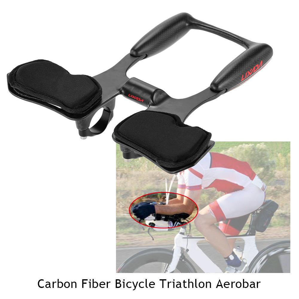 Lixada Аэробар из углеволокна для велосипеда Велосипед Дорожный Триатлон Подлокотники Руль Велосипед Гоночный Аэробар