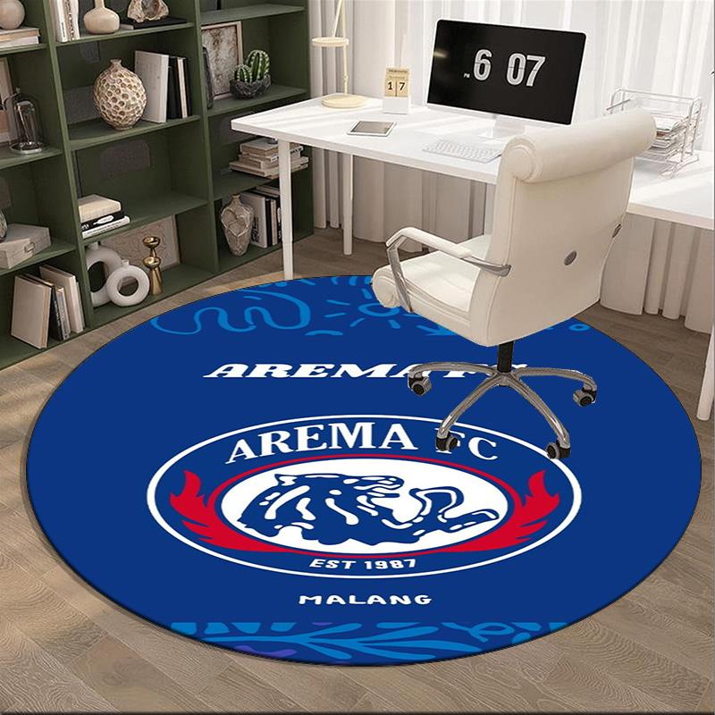 1PC round rug Arema Football club Printed Round Area Rug ,Rug For Home Office, Round Chair Rug, Decorative Carpet Fan gifts Christmas gift