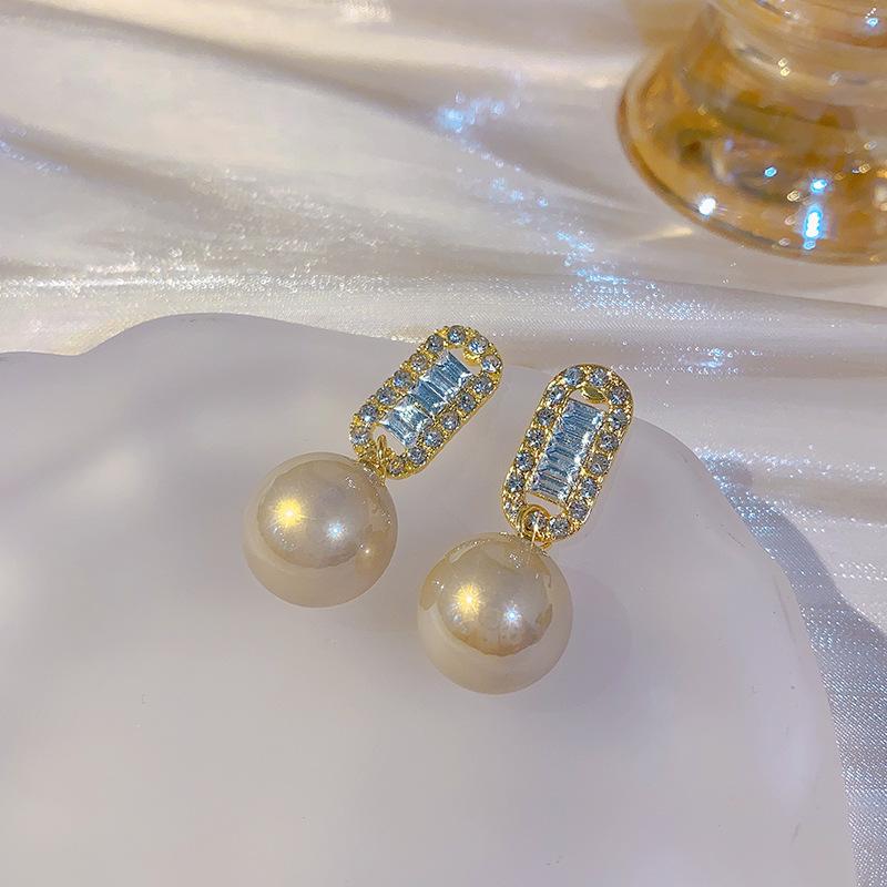 Meier French-style faux pearl earrings - women's luxury, high-end, niche earrings - s925 hot-selling alloy studs