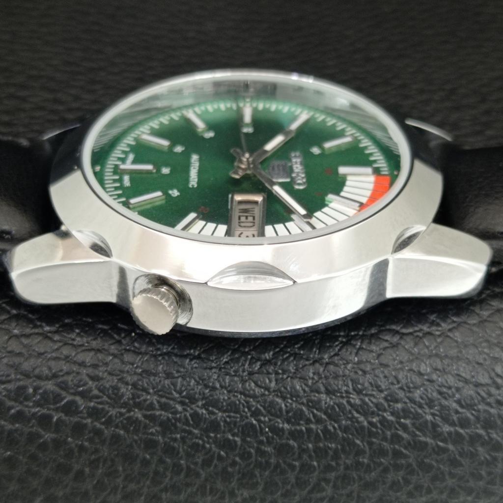 ВИНТАЖНЫЕ ОТРЕМОНТИРОВАННЫЕ МУЖСКИЕ АВТОМАТИЧЕСКИЕ ЧАСЫ SEIKO 5 ЯПОНИЯ ЗЕЛЕНЫЙ ЦИФЕРБЛАТ a445407-1