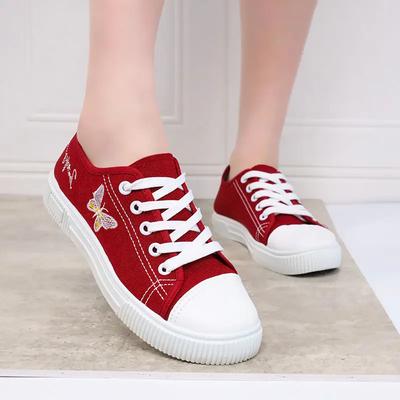 Мода Мода 2025 Обувь для женщин Весна Осень Вышивка Вулканизированная обувь Дизайнер Роскошь Новинка Повседневная Повседневная Женская обувь