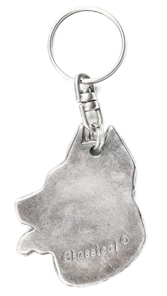 Berger de Beauce, Beauceron - Silver-plated pendant with a dog in a decorative box, handbag decoration, backpack pendant by Art-Dog brand