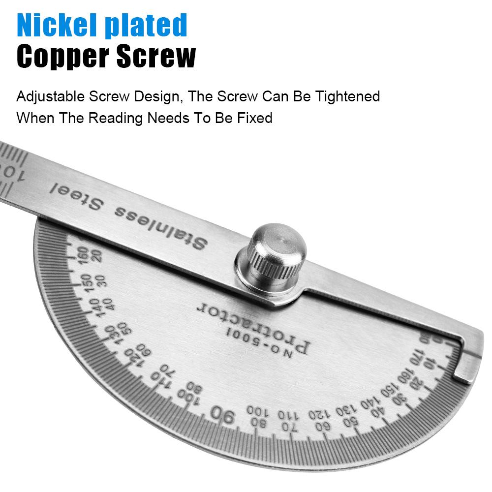 Rotary Measuring Ruler Metal Angle Finder For School Office 180 Degree Protractor Stainless Steel Woodworking Tools Goniometer Angle Ruler