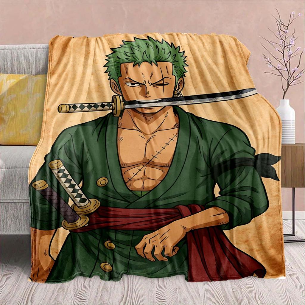 One Piece Anime Flannel Blanket - Soft Warm Perfect for Sofa, Bedding Camping Travel Office Home Decor