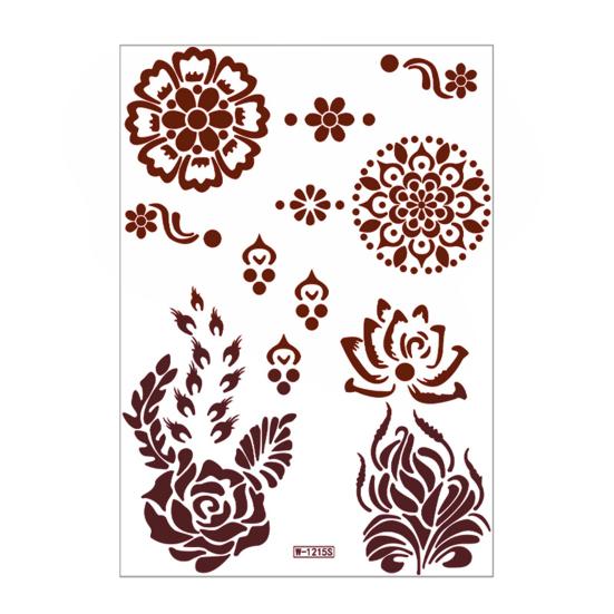 Red Henna Tattoo Kit, Waterproof Henna Tattoos Stickers, Temporary Tattoo Stickers for Women Wedding Party Festival Decorations