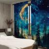 2 шт. штор с принтом звездного неба, темно-синего цвета, машинная стирка, для гостиной, спальни, кабинета, домашнего декора - Rod Pocket
