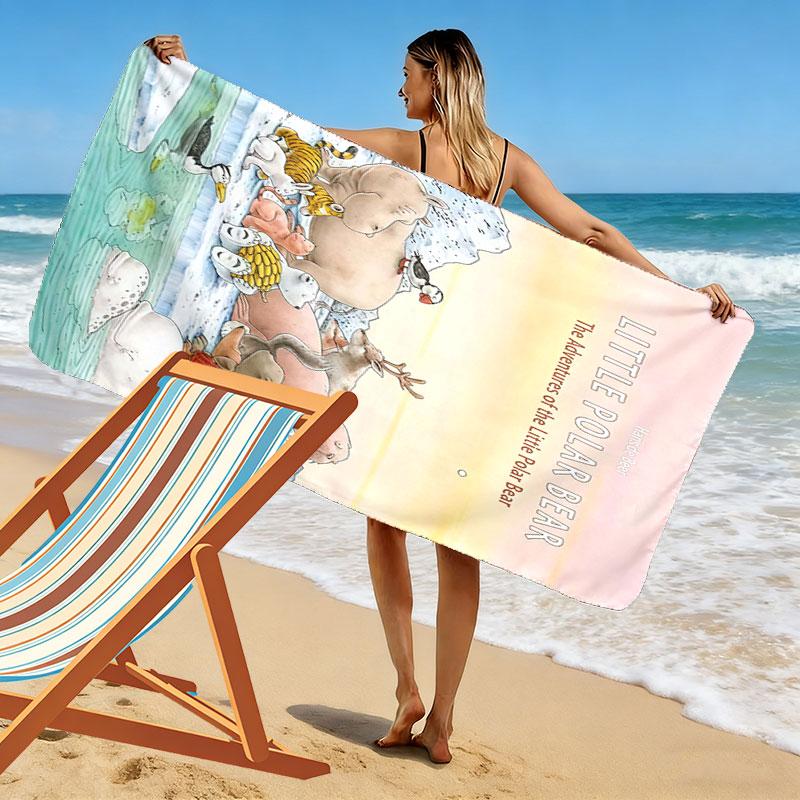Little Polar Bear Beach Towel, Large Soft Quick Dry Towel for Beach Camping Swimming