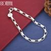 925 Sterling Silver Long Grid Bracelet Wedding Jewelry