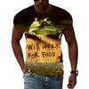 Cute Frog 3D Printing  T Shirt Man Summer Fashion O-Neck Short Sleeve Oversized  Top Casual Tee Loose Streetwear Unisex Clothing