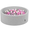 90x30cm/200 Balls Balls 7cm / 2.75in Baby Foam Ball Pit Certified Made In Eu, Light Grey:pearl/grey/pink