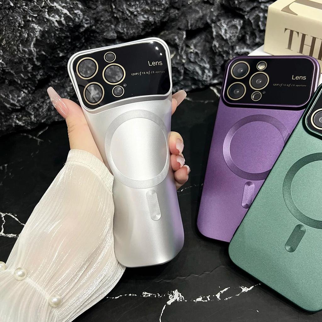 Роскошные однотонные магнитные мягкие чехлы для iPhone 15 14 13 12 11 Pro Max Plus, большой защитный чехол для окна камеры Magsafe, чехол для телефона