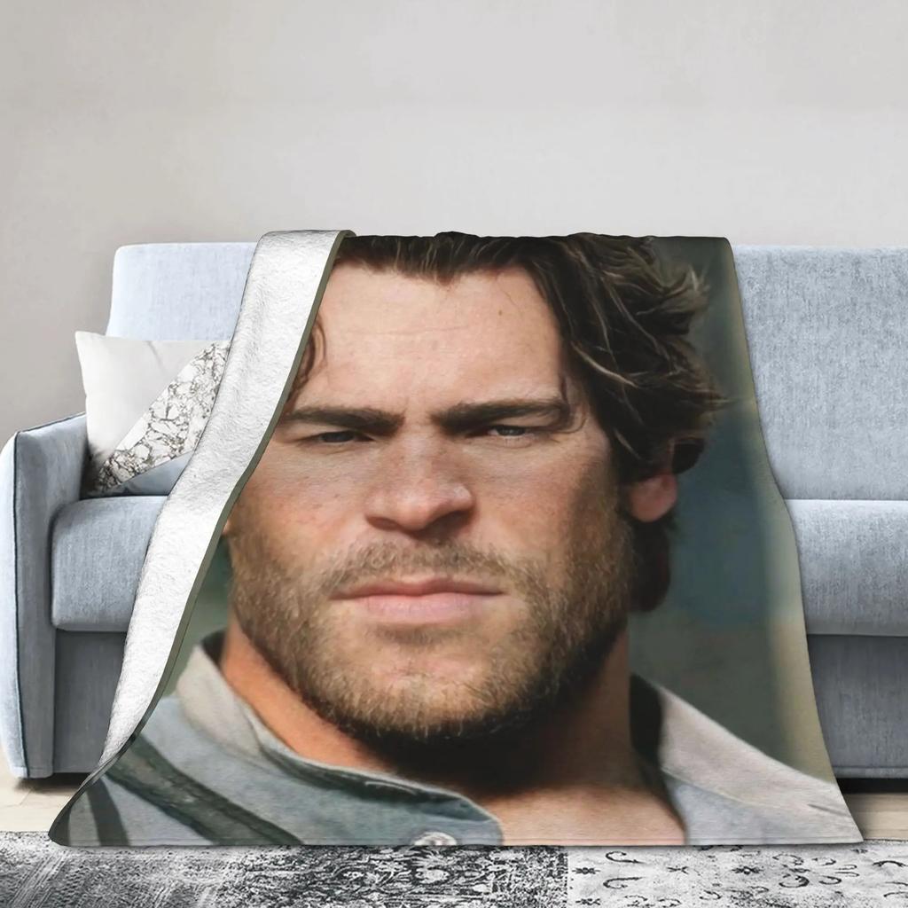 Плед Arthur Morgan RDR Видеоигра Высококачественный Мягкий Теплый Плед для Кровати Дома На Улице Эстетичное Покрывало для Осени Мальчики Девочки