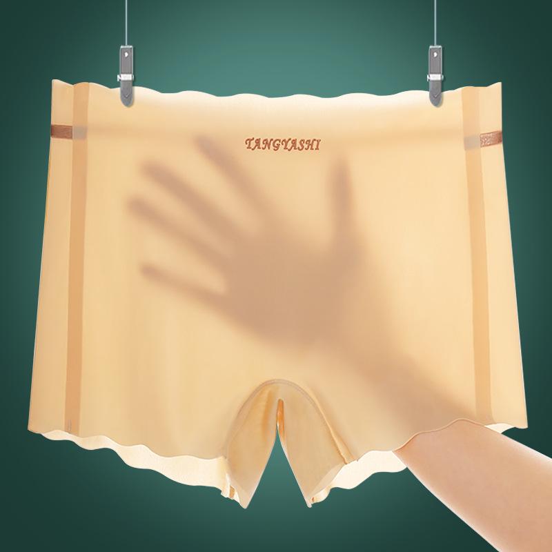 Большие размеры женские летние трусы-боксеры Ice Silk Traceless Ultra Thin Safety, нескользящие, с защитой от скольжения