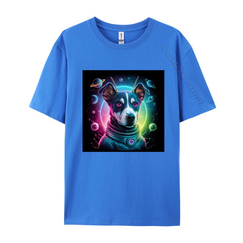 Camisa Tops Shirts Alien dog In Space Tshirts Problem Solved T Shirt Unisex Crazy Alien Dog Pure Cotton Tshirts