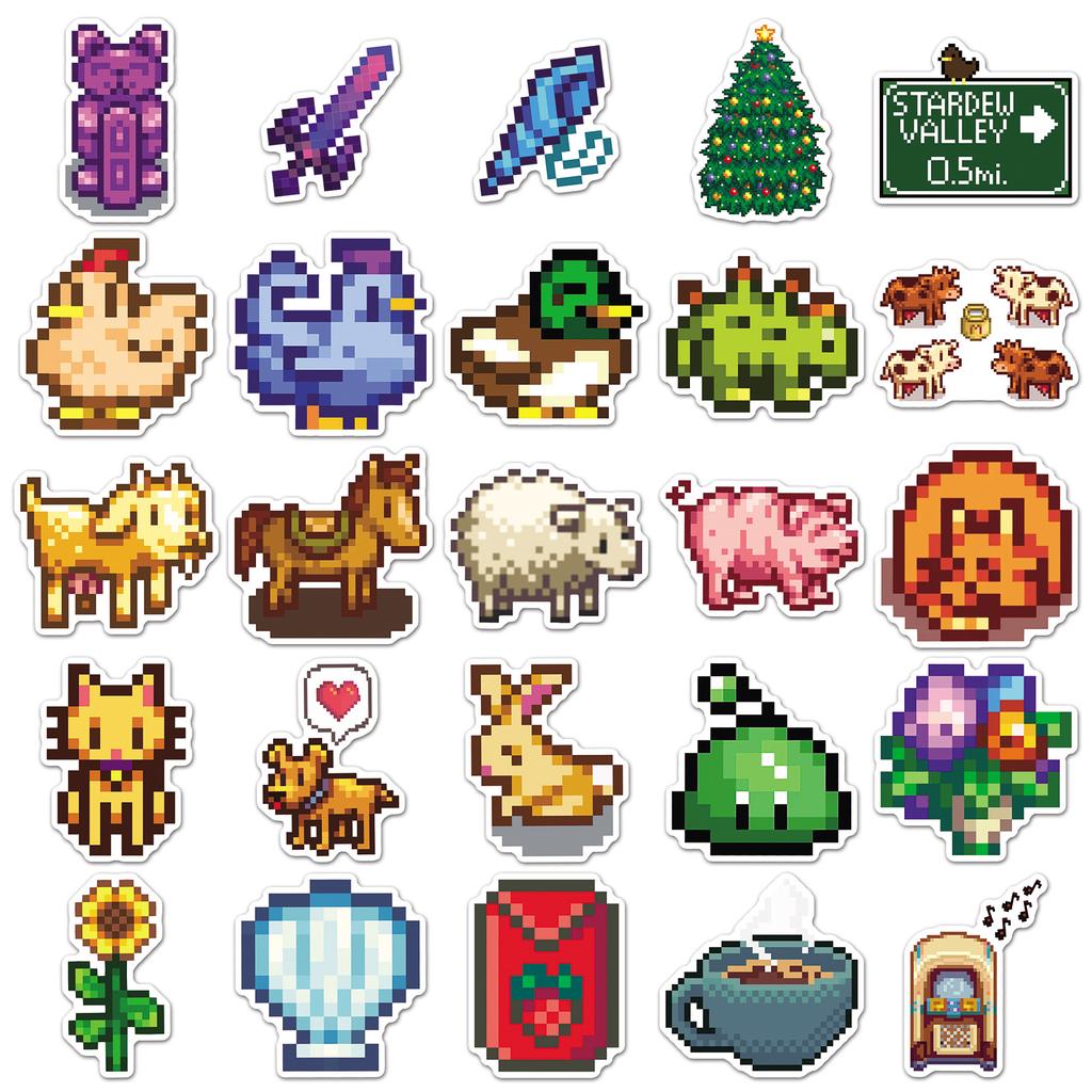 1050 шт. Игровые наклейки Stardew Valley, мультяшные, смешные, с рисунками, детские игрушки, подарки для стакана для воды, багажа, шлема, велосипеда