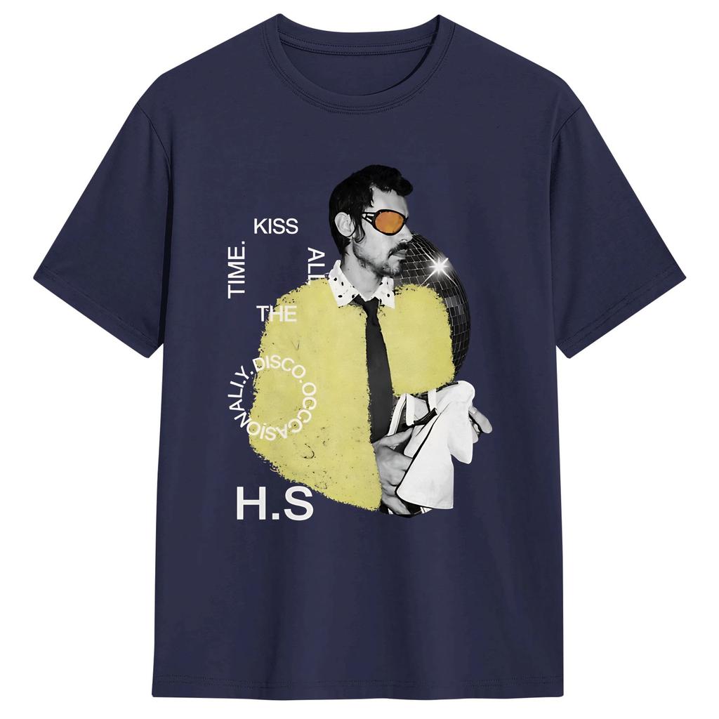 Harry Style Kiss All The Time Disco Occasionally Disco Ball Tour TShirt Summer Cotton T Shirts For Adult Novelty Loose Tshirt