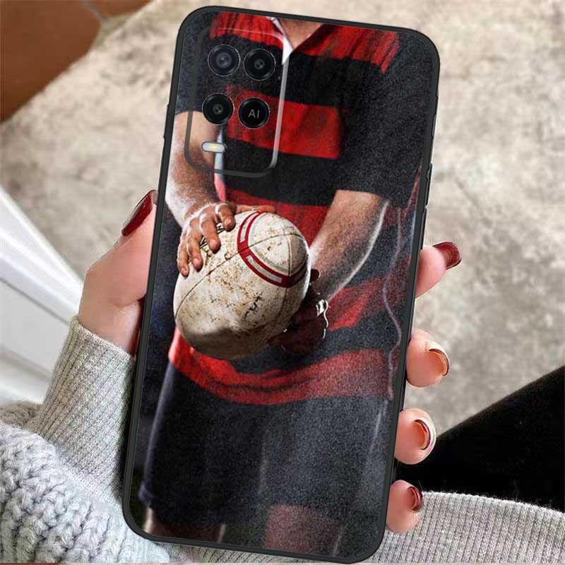 Rugby Ball Kit Team Case For Oppo A5 Pro A38 A58 A78 A98 A54 A74 A94 A18 A57 A17 A77 A80 A60 A40 A96 A76 A16 A15