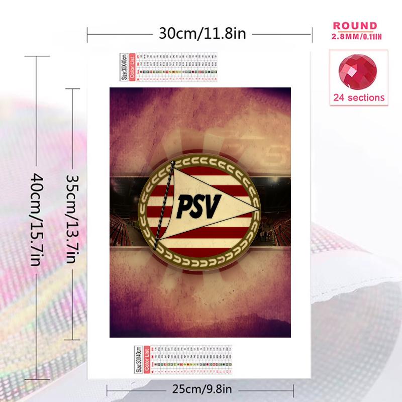 PSV Eindhoven 100% Round Full Drill 5D DIY Diamond Painting Embroidery Cross Stitch Rhinestone Décor