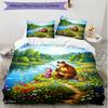 3pcs Duvet Cover Set (1*Duvet Cover + 2*Pillowcase, Without Core), cartoon animation Print Soft All‑Season Bedding Set, Home Bedroom Decor Gift