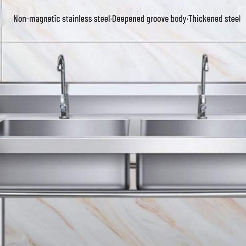 Beifu 304 Stainless Steel Freestanding Double Basin Sink