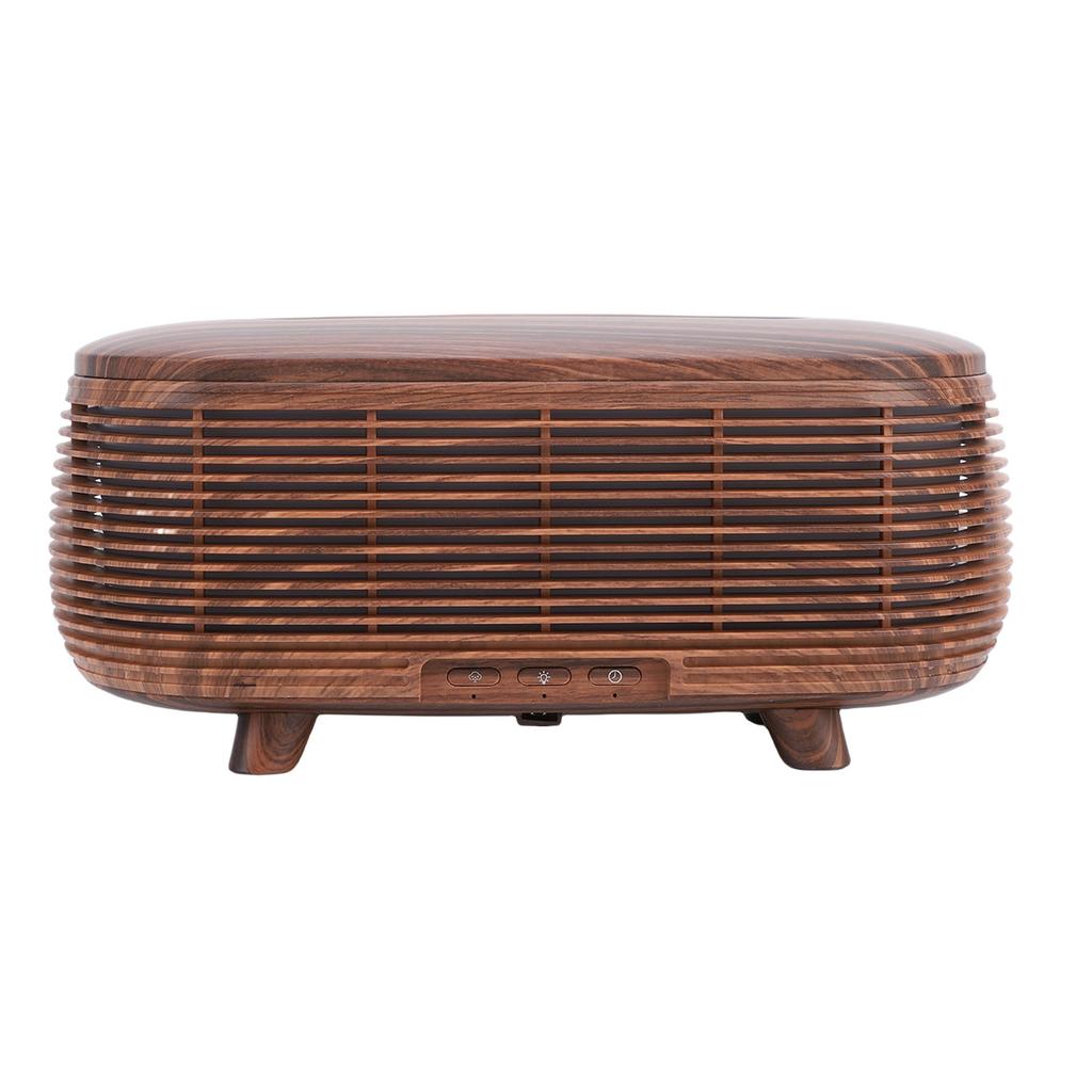 Wood Grain Essential Oil Diffuser 3 Timer Settings Aromatherapy Humidifier with LED Lights Remote Control Dry Burn  