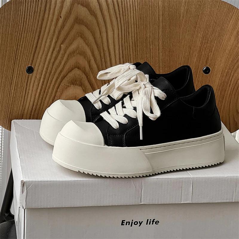 Мода Мода Натуральная Кожа Мужские Кроссовки на Толстой Подошве Классические Повседневные Удобные Оксфорды Уличная Нескользящая Обувь для Ходьбы Размер 38-46