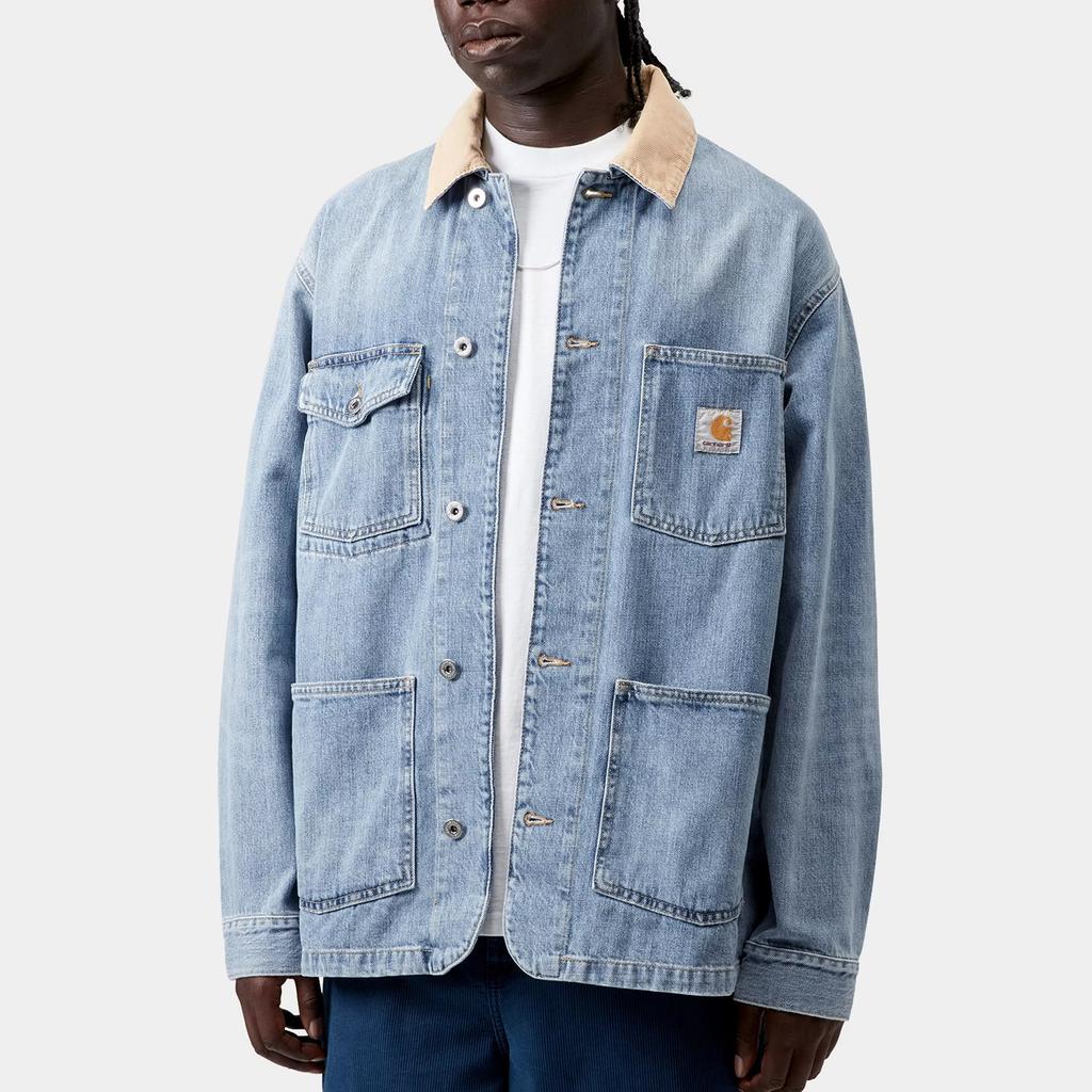 Carhartt WIP SS26 Рабочий пиджак Уоррен Удобный Простой Длинный рукав Рабочий Много карманов Джинсовая куртка Унисекс Пальто I036592-2XN-UR