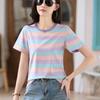 Summer Women's T-shirt Striped Round Neck Short Sleeve Top