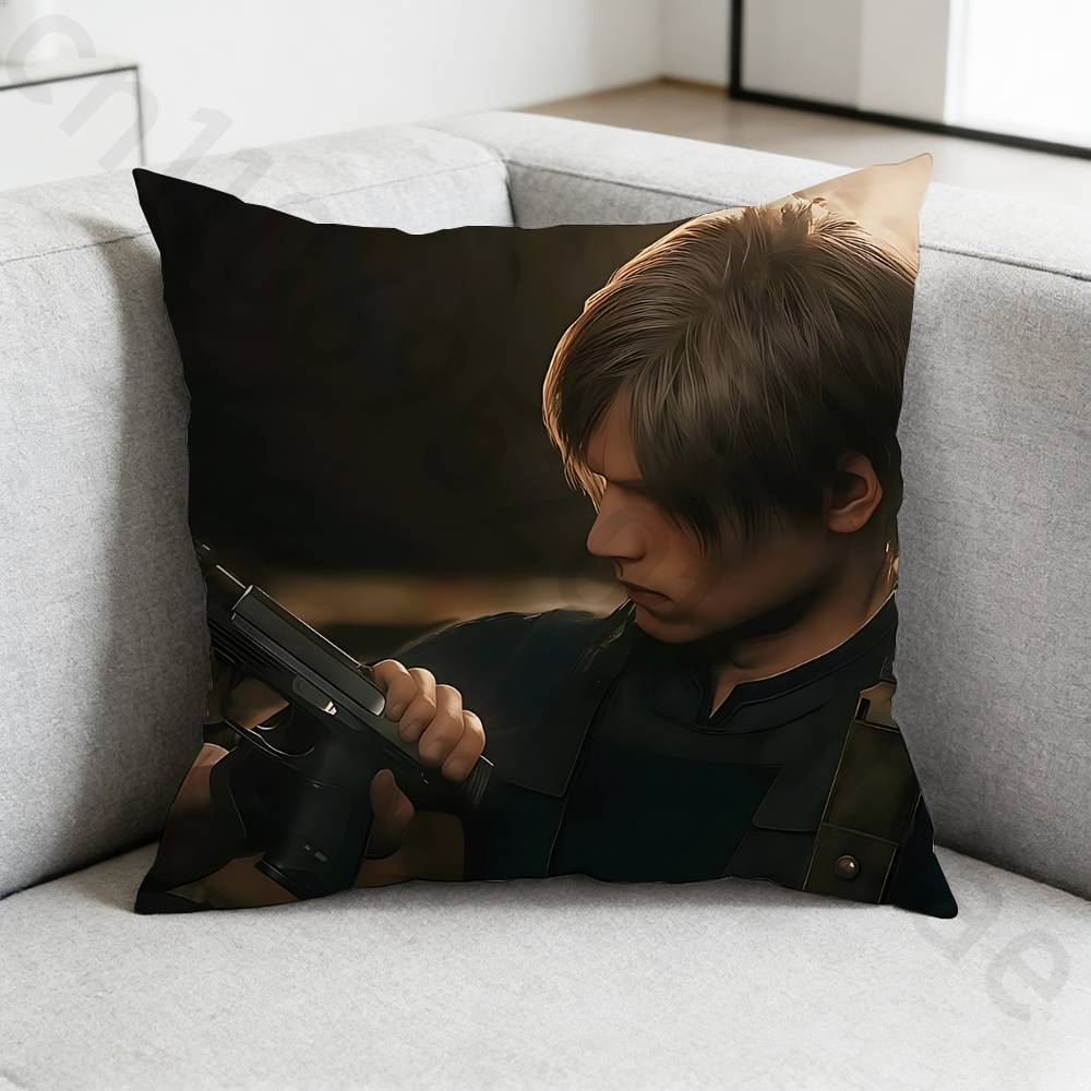 Чехол на подушку Resident Evil Леон Кеннеди Чехол от пылевых клещей Невидимая молния шелковистый короткий плюш Чехол на подушку для дивана