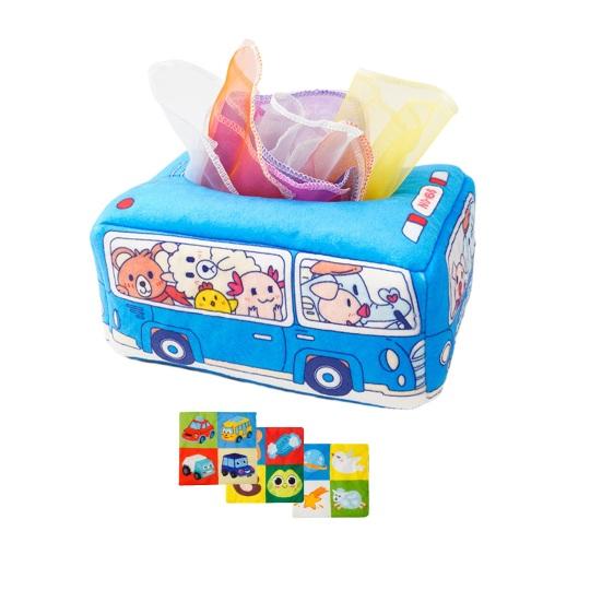 Красочная коробка для салфеток, детские сенсорные игрушки, мультяшная коробка с животными, мягкая коробка для салфеток с мятой бумагой