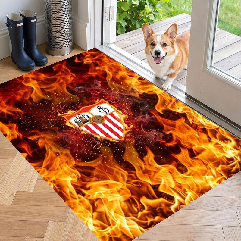 Soft Floor Carpet Sevilla FC Pattern Area Rug Decorative Mat For Home Room Decoration