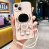 Чехол для телефона с держателем космонавта и ремешком для Samsung S23 S22 S21 A13 A23 A33 A53 A52 A22 A32/Redmi 10 9 9A 9C 9T Note 10 11/iphone14 13 12 11 Pro X XR max