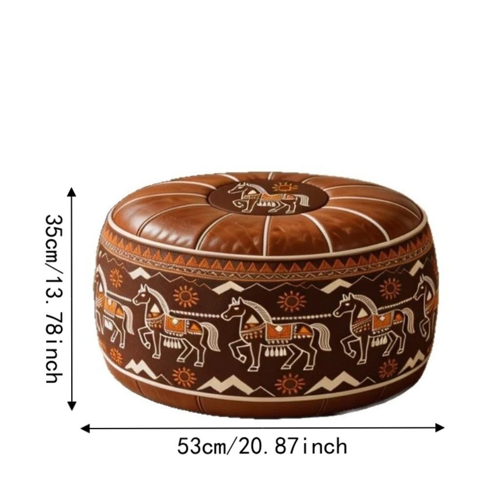 Round Storage Leg Bench Unfilled Bean Bag Cushion Cover Bohemian Style Storage Ottoman Home