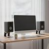 2 Pieces Desktop Speaker Stand Angled Riser Stands with AntiSlip Feet Metal for Audiophiles,