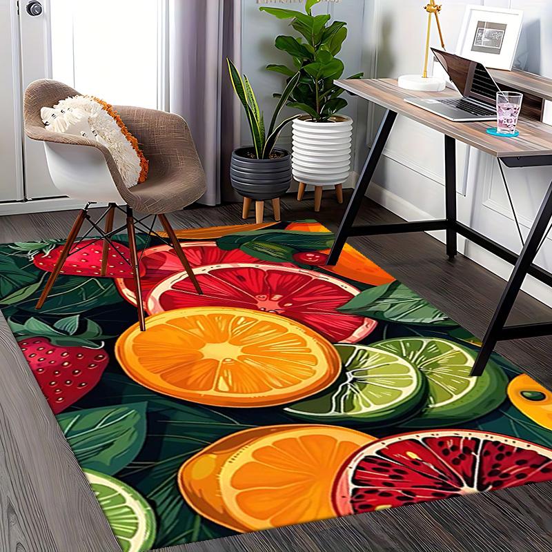 1pc Festive Fruit Slices Chair Mat - Office Desk Pad with Non-Slip Backing, Perfect for Home Decor and Gaming Room, Suitable for All Seasons.P021