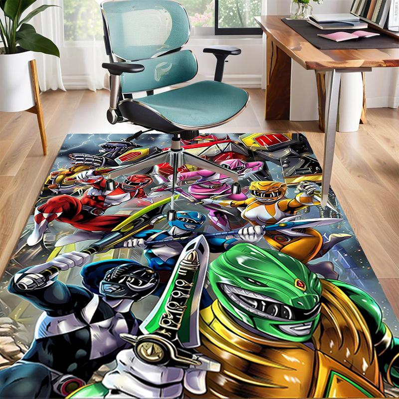 1pc Mighty Morphin Power Rangers1 Design Area Rug - Non-Slip, Soft & Cozy Floor Mat for Living Room, Bedroom, Office - Indoor/Outdoor Decorative Carpe