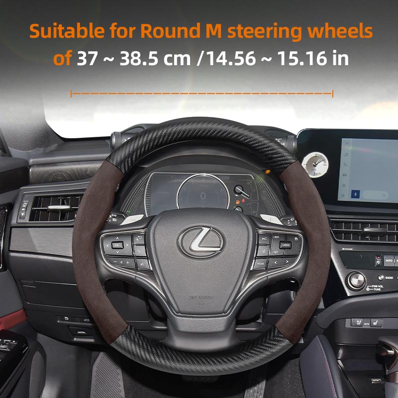 Suitable for m222 Suede Matte Carbon Fiber Texture Steering Wheel Cover Suitable for Is250 Gs300 Lx 570 Nx Is350 2019 Es350 Gx460 Is 300 Ls400 222m