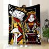 King and Queen Playing Card Design Patterned blanket, flannel, suitable for all seasons, home decor, warm and cozy