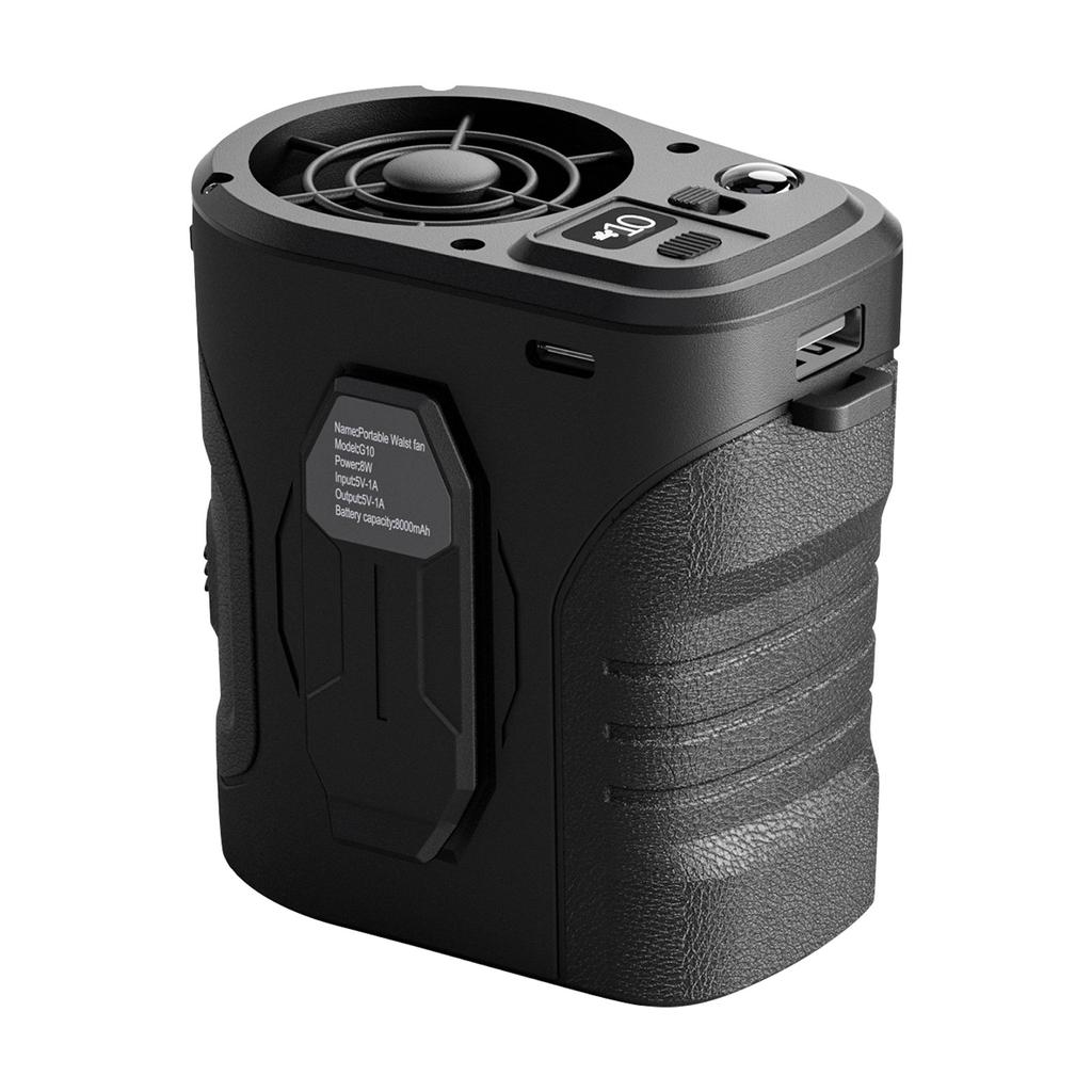 Waist Fan 10000mAh Rechargeable,Portable Fan with Over 24H Working Time, 15000RPM Strong Airflow Wearable Belt Fan Personal Waist Clip Fan for Farm